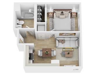 1 bed 1 bath B at 26FIFTY Apartments, Berkeley