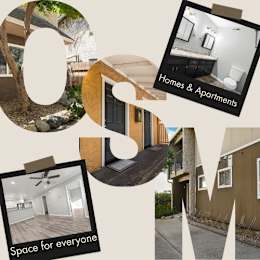 Property collage showing exterior and interior spaces at OSM Properties Homes & Apartments, Chico, CA 95926
