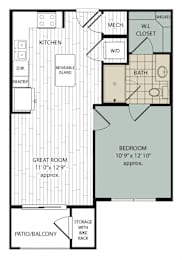 1 bed 1 bath at Arise Riverside Apartments, Austin, Texas