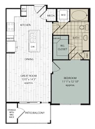 1 bed 1 bath B at Arise Riverside Apartments, Texas
