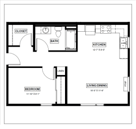  Floor Plan 1x1