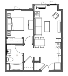  Floor Plan 1x1