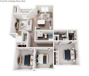A floor plan of a bedroom with a bed, a desk, a chair, a wardrobe, and a bathroom.