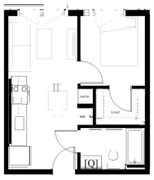  Floor Plan 1x1 A