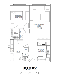 Essex Floor Plan at Heritage Court, Ewing, NJ, 08628