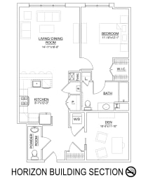 1 Bed 1,5 Bath 1,063 Sq.Ft. Morris Floor Plan at Heritage Court, 08628