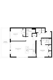 A black and white floor plan of a house with labeled rooms.