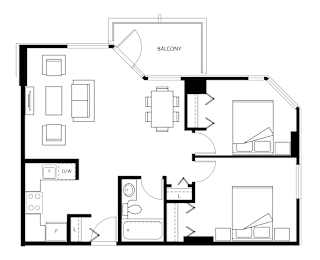  Floor Plan Wessex Gate 2 Bedroom + 1 Bath