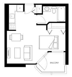  Floor Plan Wessex Gate Studio + 1 Bath