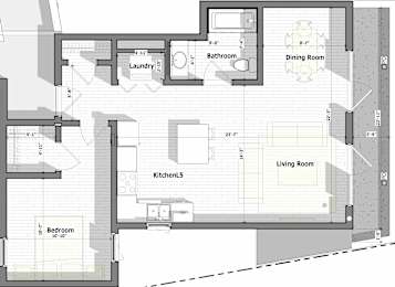 1 Bed G Floorplan at Alena on Haley, Santa Barbara, CA