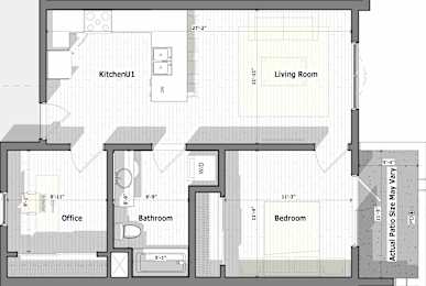 2 Bed 1 Bath C Floorplan at Alena on Haley, Santa Barbara, California