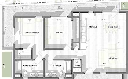 2 Bed 2 Bath B Floorplan at Alena on Haley, California, 93101