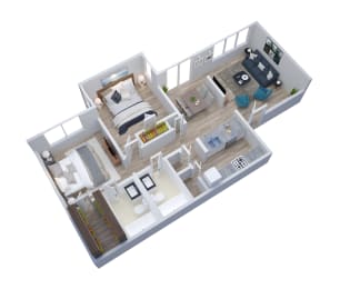 bedroom floor plan an in 3d