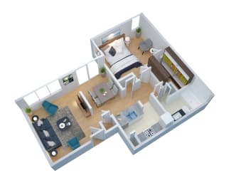 bedroom floor plan an in 3d