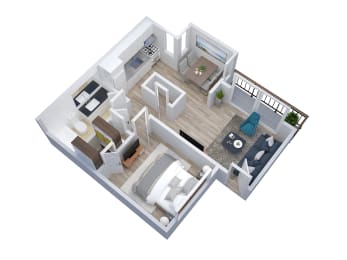 bedroom floor plan an in 3d