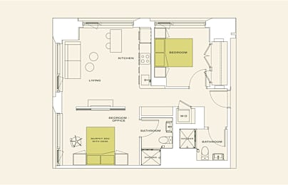 2 bed 2 bath C at Scout Living, powered by Placemakr Apartments, Atlanta, Georgia