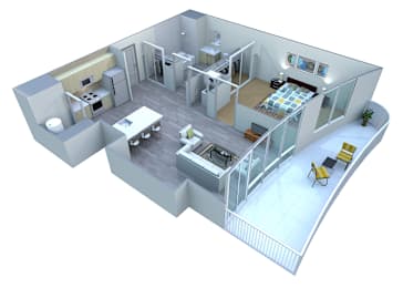 1 Bed | 1 Bath — Large Balcony
