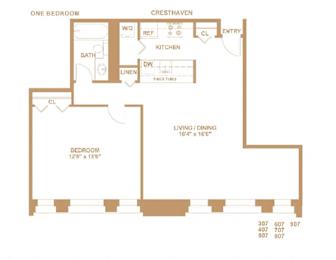 1 bed 1 bath A at The Pennsylvanian Apartments, Pennsylvania