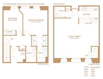 2 bed 2 bath A at The Pennsylvanian Apartments, Pittsburgh, Pennsylvania