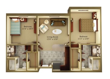 Assisted Living 2 Bedroom