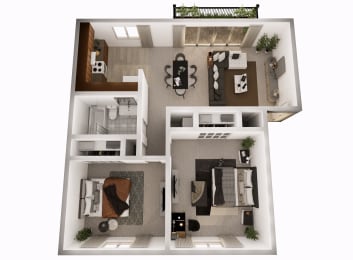 bedroom floor plan an in 3d