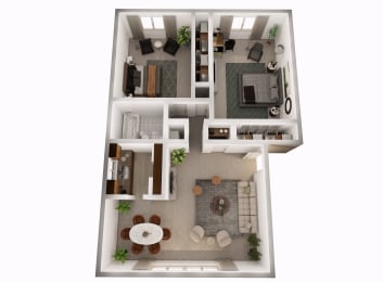 bedroom floor plan an in 3d