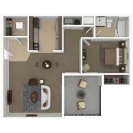  Floor Plan 1 Bedroom 1 Bathroom