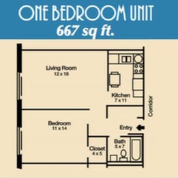Floor Plan  One Bedroom