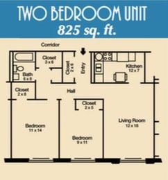 Floor Plan  Two Bedroom