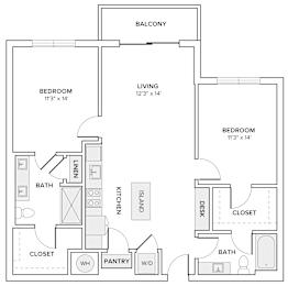 A black and white image of a floor plan for a home.