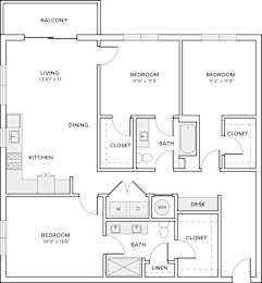 A black and white image of a house floor plan.