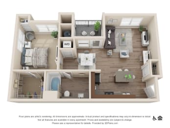 1 Bedroom 1 Bathroom Floor Plan at Rockvue, Colorado, 80021