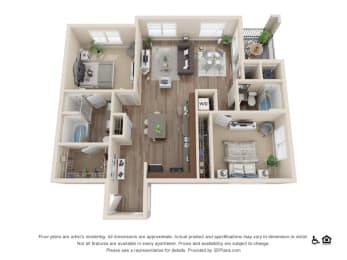 Two Bedroom C Floor Plan at Rockvue, Broomfield, CO, 80021