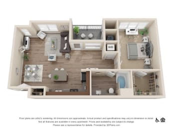 One Bedroom A Floor Plan at Rockvue, Broomfield, CO