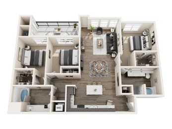 C1 Floor Plan at Pearl DTC, Denver, CO