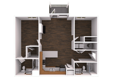 a 3d model of a small apartment