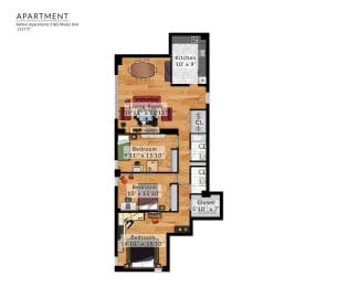 3 Bedroom Floor Plan at Ashton Heights, Hillcrest Heights