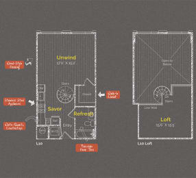 Studio 1 bathroom floor plan H at The Maxwell Apartments, Virginia, 22203