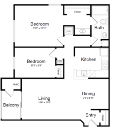 Berch -B2A Floor Plan at Elme Manassas, Manassas, VA, 20109