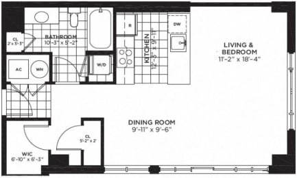 a floor plan of a home with a dining room and a kitchen