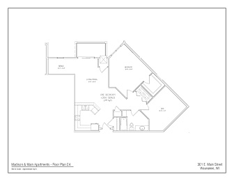 Floor plan for Madison & Main Apartments, 301 E. Main Street, Waunakee, WI.