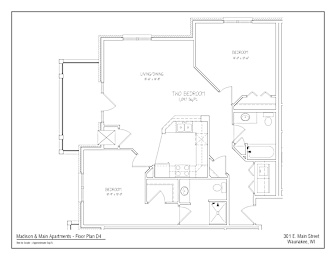 A floor plan for Madison & Main Apartments in Waunakee, WI.