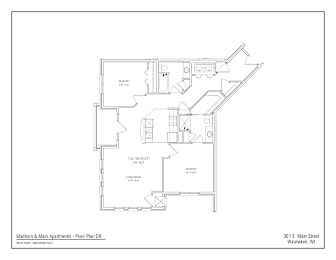A floor plan for Madison & Main Apartments - Floor Plan D6.