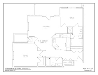 A floor plan for Madison & Main Apartments - Floor Plan D7.