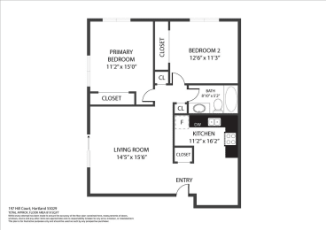  Floor Plan 2B1B 197 BLDG