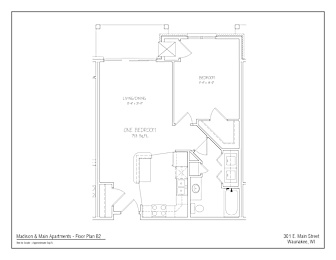 A floor plan for Madison & Main Apartments in Waunakee, WI.