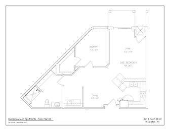 Floor plan of Madison & Main Apartments in Waunakee, WI.