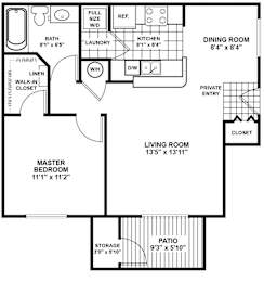 A black and white image of a floor plan for a house.