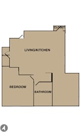 A diagram of a house layout with labeled rooms.