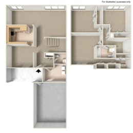  Floor Plan Woods C1 + W/D Included